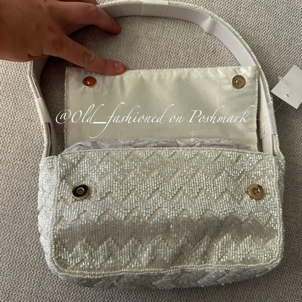 Price Firm - LOFT Chevron Beaded Shoulder Bag
